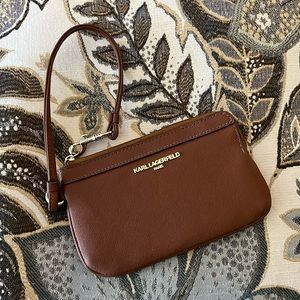 Karl Lagerfeld Paris Caramel Wristlet Wallet